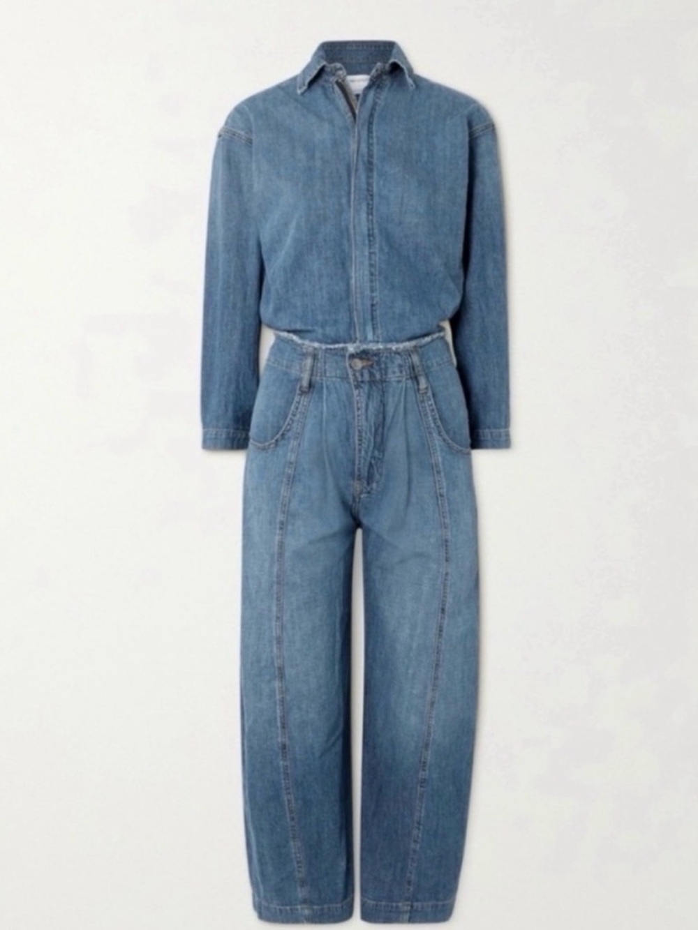 Rivet Utility New Yorker Long Sleeve Jumpsuit Medium Stone Wash Size M